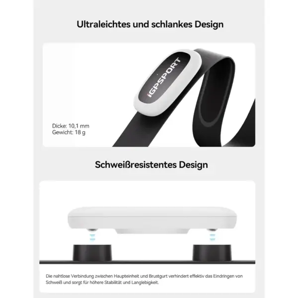 iGPSPORT HR50 - Brustgurt-Pulsmesser mit ANT+ und Bluetooth — 2 iGPSPORT HR50 - Brustgurt-Pulsmesser mit ANT+ und Bluetooth — 2
