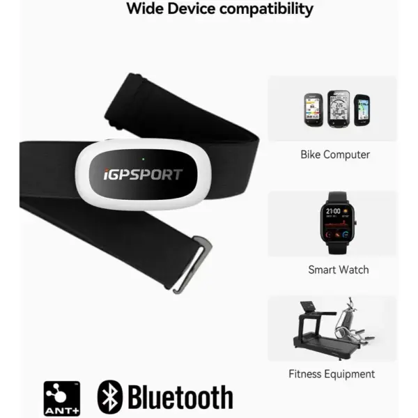 iGPSPORT HR50 - Banda pectoral pulsómetro Bluetooth y ANT+ con 365 h — 5 iGPSPORT HR50 - Banda pectoral pulsómetro Bluetooth y ANT+ con 365 h — 5