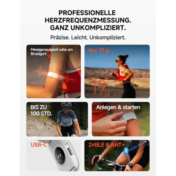 iGPSPORT HR80 - optisches Herzfrequenz-Armband mit ANT+ und zwei Bluetooth-Verbindungen — 2 iGPSPORT HR80 - optisches Herzfrequenz-Armband mit ANT+ und zwei Bluetooth-Verbindungen — 2