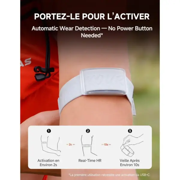 iGPSPORT HR80 - Brassard cardio optique ultra-léger, ANT+ et Bluetooth, 100 h — 5 iGPSPORT HR80 - Brassard cardio optique ultra-léger, ANT+ et Bluetooth, 100 h — 5