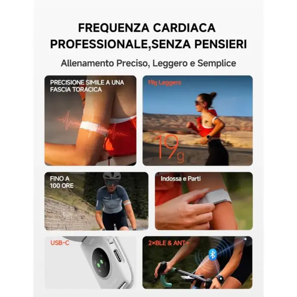iGPSPORT HR80 - Fascia cardio da braccio ultraleggera Bluetooth e ANT+ — 2 iGPSPORT HR80 - Fascia cardio da braccio ultraleggera Bluetooth e ANT+ — 2