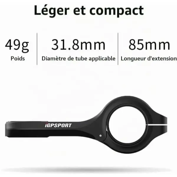 iGPSPORT S60 - Support avant étendu pour compteur vélo, cintre 31,8 mm — 2 iGPSPORT S60 - Support avant étendu pour compteur vélo, cintre 31,8 mm — 2