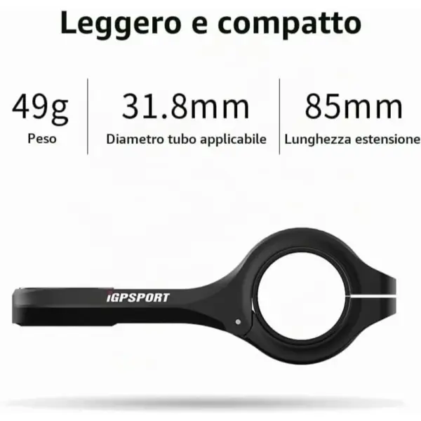 iGPSPORT S60 - Supporto anteriore esteso per ciclocomputer, manubrio da 31,8 mm — 2 iGPSPORT S60 - Supporto anteriore esteso per ciclocomputer, manubrio da 31,8 mm — 2