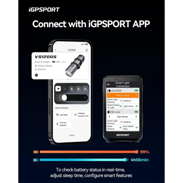 iGPSPORT VS1200S - smart front bike light, 800, 1200 or 1800 lumens — 5 iGPSPORT VS1200S - smart front bike light, 800, 1200 or 1800 lumens — 5