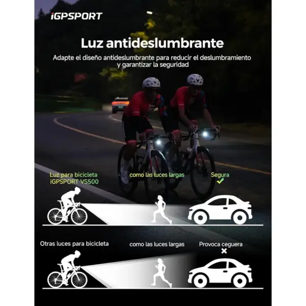 iGPSPORT VS - Luz de bicicleta delantera inteligente de 500 a 1800 lúmenes — 4 iGPSPORT VS - Luz de bicicleta delantera inteligente de 500 a 1800 lúmenes — 4