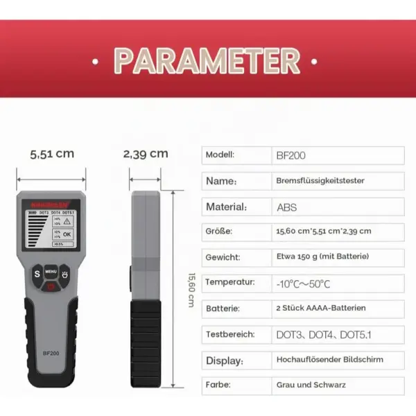 Kingbolen BF200 - Bremsflüssigkeitstester mit Display — 5 Kingbolen BF200 - Bremsflüssigkeitstester mit Display — 5
