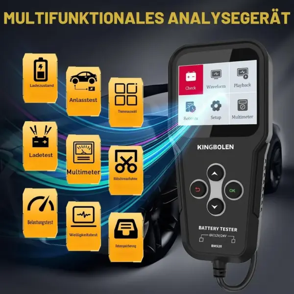 Kingbolen BM520 - Batterietester mit integriertem Multimeter — 2 Kingbolen BM520 - Batterietester mit integriertem Multimeter — 2