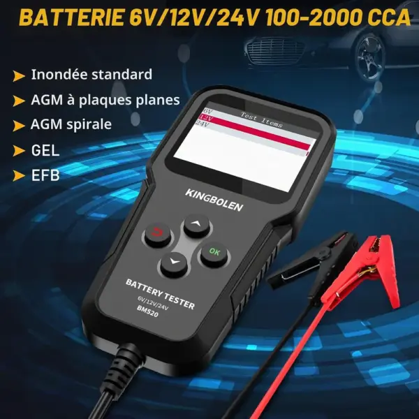 Kingbolen BM520 - testeur de batterie avec multimètre intégré — 3 Kingbolen BM520 - testeur de batterie avec multimètre intégré — 3
