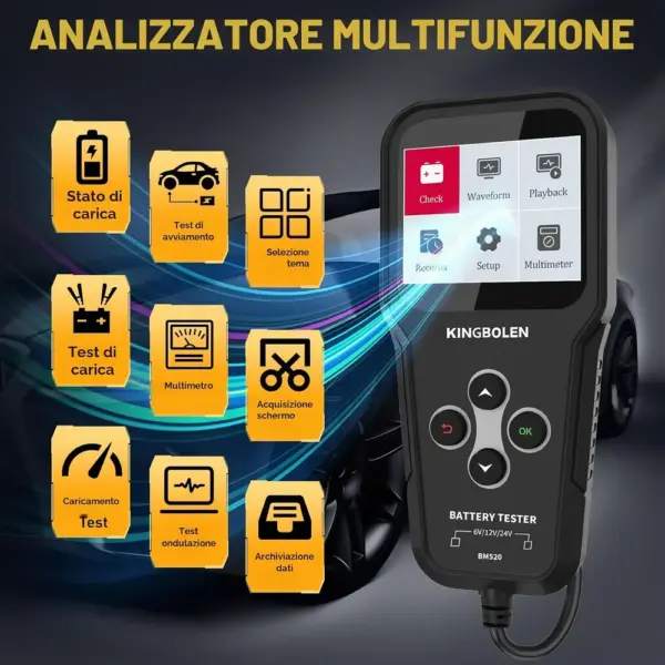 Kingbolen BM520 - tester batteria con multimetro integrato — 2 Kingbolen BM520 - tester batteria con multimetro integrato — 2