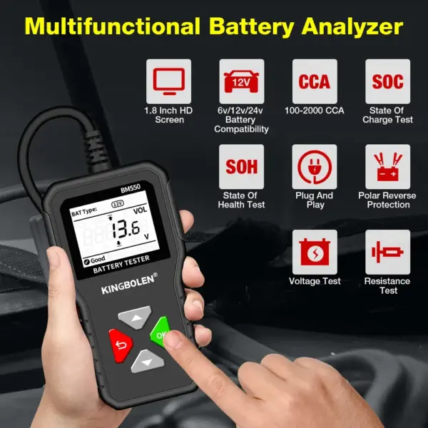 Kingbolen BM550 - testeur de batterie 6, 12 et 24 V — 3 Kingbolen BM550 - testeur de batterie 6, 12 et 24 V — 3