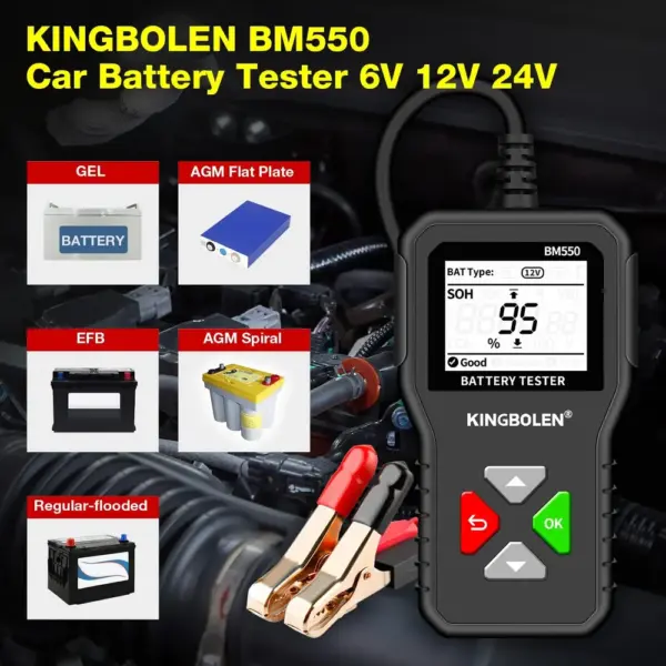 Kingbolen BM550 - tester batteria 6, 12 e 24 V — 2 Kingbolen BM550 - tester batteria 6, 12 e 24 V — 2