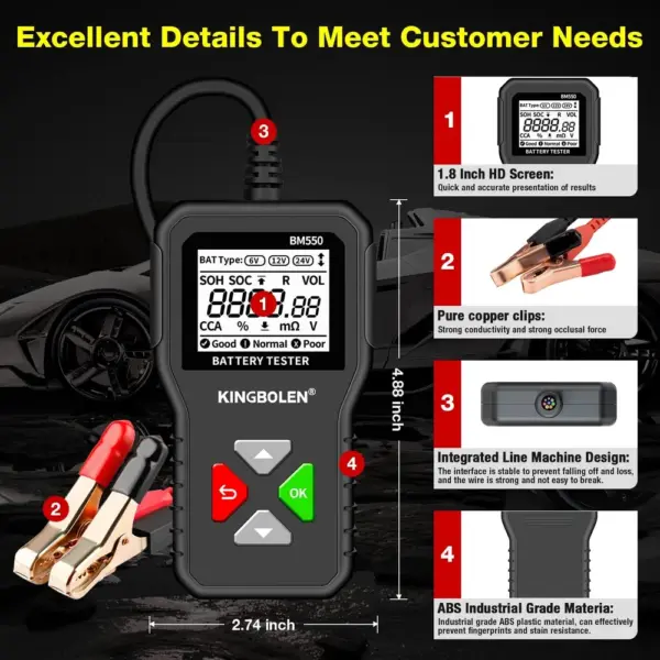 Kingbolen BM550 - tester batteria 6, 12 e 24 V — 4 Kingbolen BM550 - tester batteria 6, 12 e 24 V — 4