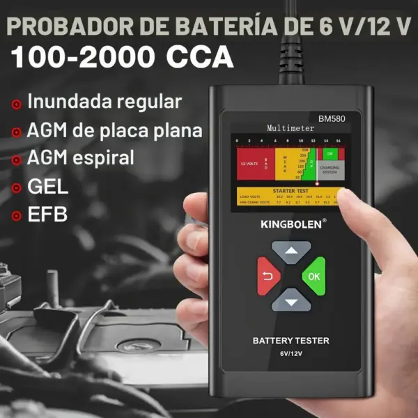 Kingbolen BM580 - comprobador de baterías con pantalla a color — 2 Kingbolen BM580 - comprobador de baterías con pantalla a color — 2