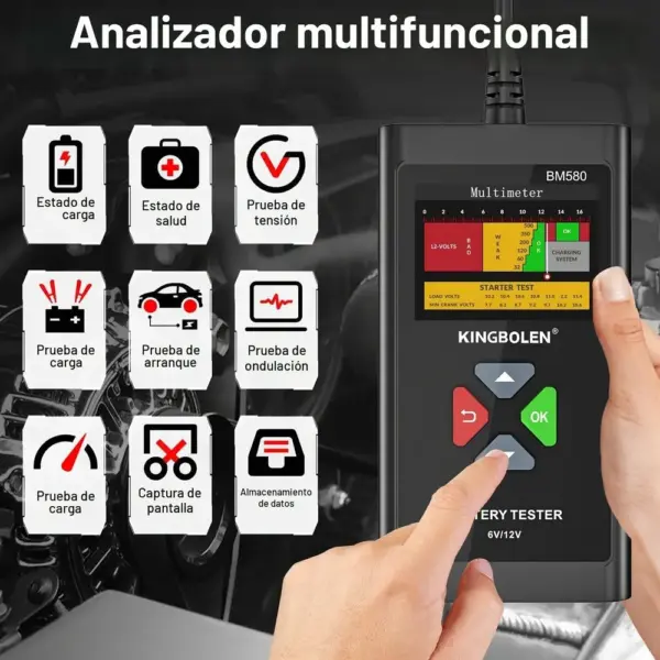 Kingbolen BM580 - comprobador de baterías con pantalla a color — 3 Kingbolen BM580 - comprobador de baterías con pantalla a color — 3