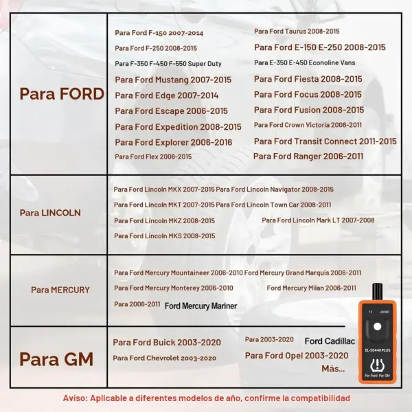 Kingbolen EL-50448 Plus - herramienta de reaprendizaje TPMS Ford y GM — 5 Kingbolen EL-50448 Plus - herramienta de reaprendizaje TPMS Ford y GM — 5