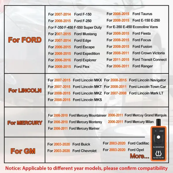 Kingbolen EL-50448 Plus - strumento di riapprendimento TPMS Ford e GM — 5 Kingbolen EL-50448 Plus - strumento di riapprendimento TPMS Ford e GM — 5