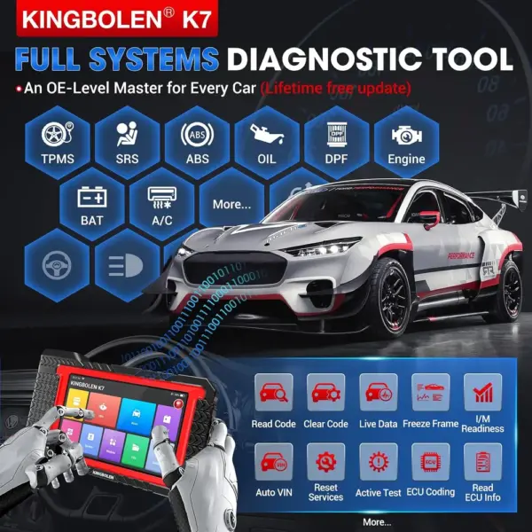 Kingbolen K7 - 7-inch car diagnostic tool with lifetime updates — 4 Kingbolen K7 - 7-inch car diagnostic tool with lifetime updates — 4