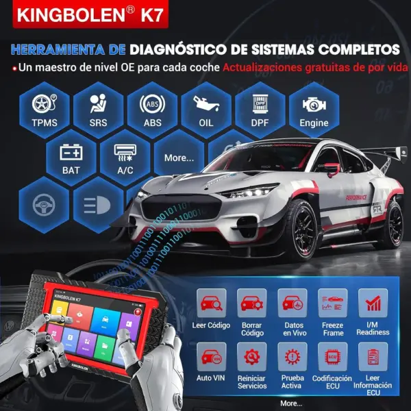 Kingbolen K7 - máquina de diagnosis de 7 pulgadas con actualizaciones de por vida — 2 Kingbolen K7 - máquina de diagnosis de 7 pulgadas con actualizaciones de por vida — 2