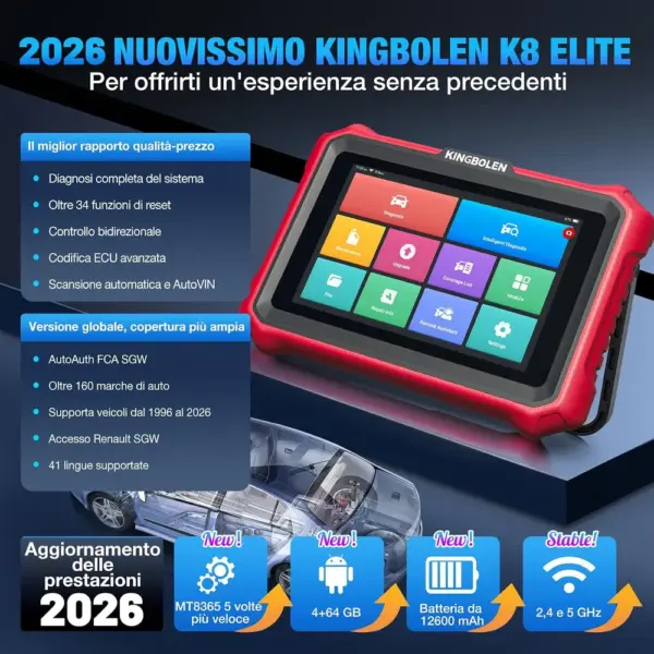 Kingbolen K8 Elite - strumento di diagnosi da 8 pollici con fotocamera — 2 Kingbolen K8 Elite - strumento di diagnosi da 8 pollici con fotocamera — 2