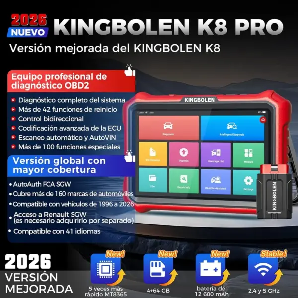 Kingbolen K8 Pro - máquina de diagnosis inalámbrica con actualizaciones de por vida — 2 Kingbolen K8 Pro - máquina de diagnosis inalámbrica con actualizaciones de por vida — 2