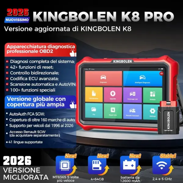 Kingbolen K8 Pro - strumento di diagnosi wireless, aggiornamenti a vita — 2 Kingbolen K8 Pro - strumento di diagnosi wireless, aggiornamenti a vita — 2