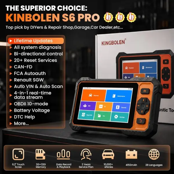 Kingbolen S6 Pro - máquina de diagnosis compacta de 6,2 pulgadas — 2 Kingbolen S6 Pro - máquina de diagnosis compacta de 6,2 pulgadas — 2
