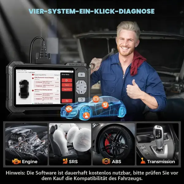 Kingbolen S608 - Diagnosegerät für 4 Systeme mit Aktivtests — 4 Kingbolen S608 - Diagnosegerät für 4 Systeme mit Aktivtests — 4