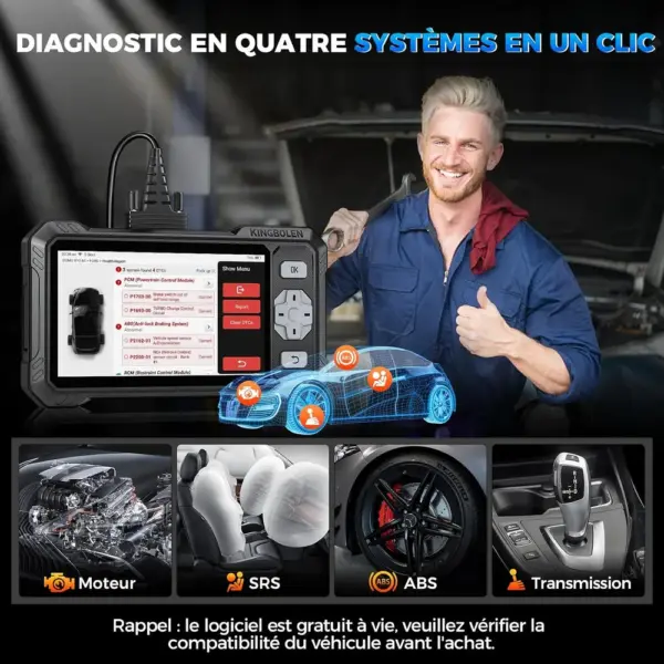 Kingbolen S608 - valise de diagnostic 4 systèmes avec tests actifs — 4 Kingbolen S608 - valise de diagnostic 4 systèmes avec tests actifs — 4