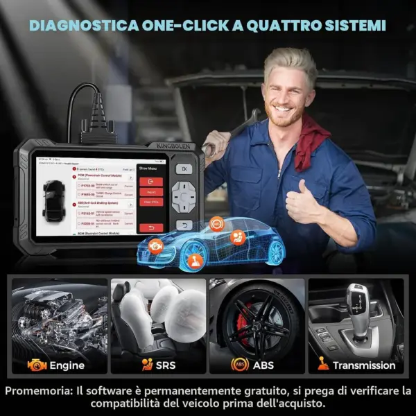 Kingbolen S608 - strumento di diagnosi 4 sistemi con test attivi — 4 Kingbolen S608 - strumento di diagnosi 4 sistemi con test attivi — 4