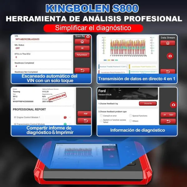 Kingbolen S800 - máquina de diagnosis de 4 sistemas y 15 servicios — 5 Kingbolen S800 - máquina de diagnosis de 4 sistemas y 15 servicios — 5