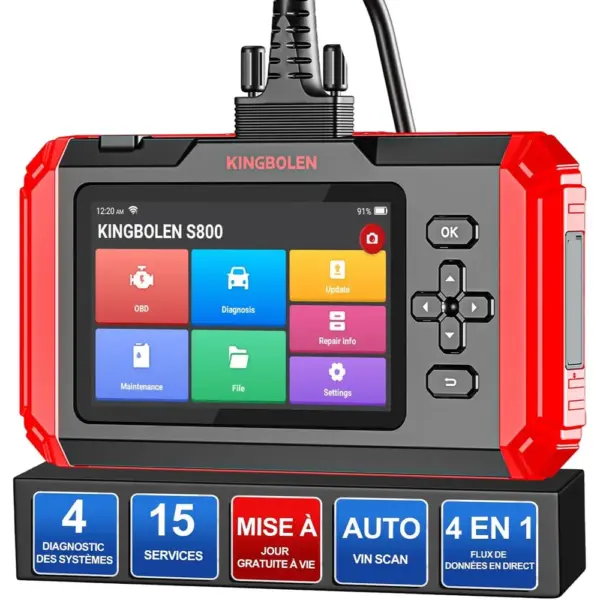 Kingbolen S800 - outil de diagnostic 4 systèmes et 15 services — 1 Kingbolen S800 - outil de diagnostic 4 systèmes et 15 services — 1