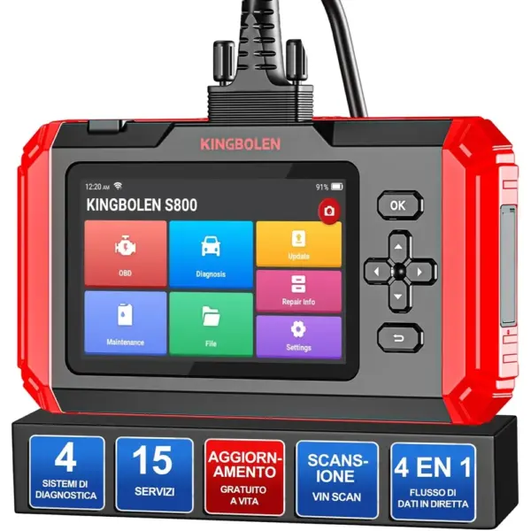 Kingbolen S800 - strumento di diagnosi 4 sistemi e 15 funzioni service — 1 Kingbolen S800 - strumento di diagnosi 4 sistemi e 15 funzioni service — 1