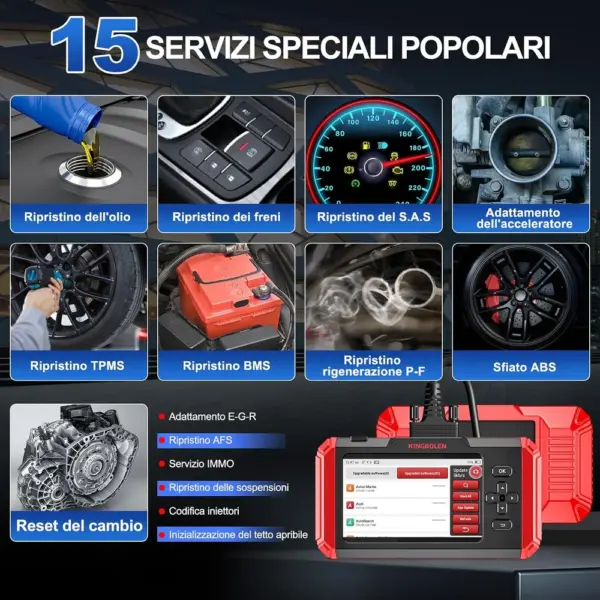 Kingbolen S800 - strumento di diagnosi 4 sistemi e 15 funzioni service — 3 Kingbolen S800 - strumento di diagnosi 4 sistemi e 15 funzioni service — 3