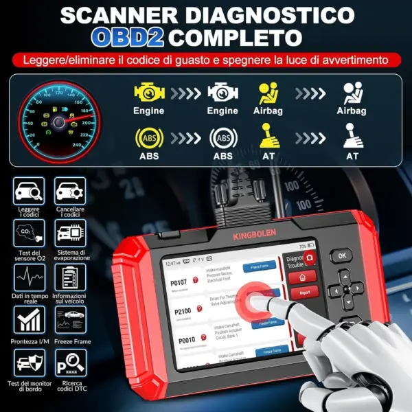 Kingbolen S800 - strumento di diagnosi 4 sistemi e 15 funzioni service — 4 Kingbolen S800 - strumento di diagnosi 4 sistemi e 15 funzioni service — 4