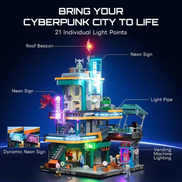 LUMIBRICKS Villa Cyberpunk - Edificio residencial modular con 21 zonas iluminadas — 3 LUMIBRICKS Villa Cyberpunk - Edificio residencial modular con 21 zonas iluminadas — 3