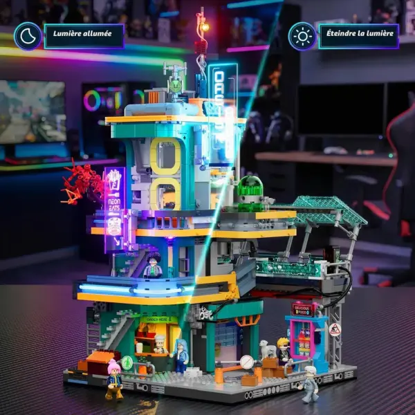 LUMIBRICKS Appartement cyberpunk - Immeuble néon modulaire à construire, 2 524 pièces et 21 zones éclairées — 2 LUMIBRICKS Appartement cyberpunk - Immeuble néon modulaire à construire, 2 524 pièces et 21 zones éclairées — 2