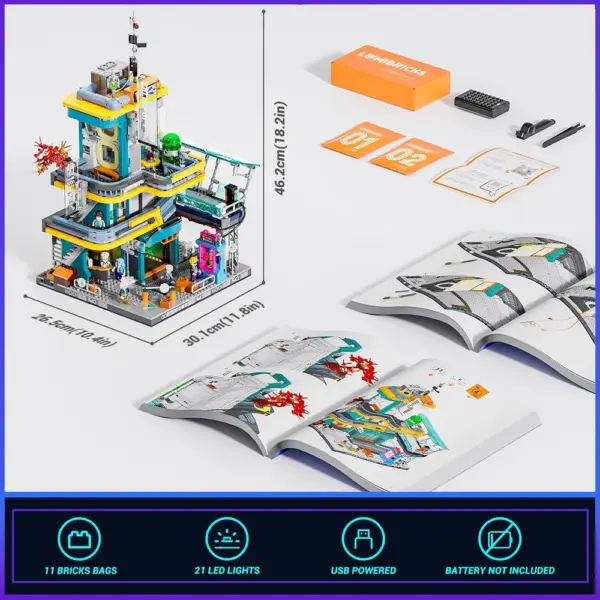 LUMIBRICKS Appartement cyberpunk - Immeuble néon modulaire à construire, 2 524 pièces et 21 zones éclairées — 3 LUMIBRICKS Appartement cyberpunk - Immeuble néon modulaire à construire, 2 524 pièces et 21 zones éclairées — 3