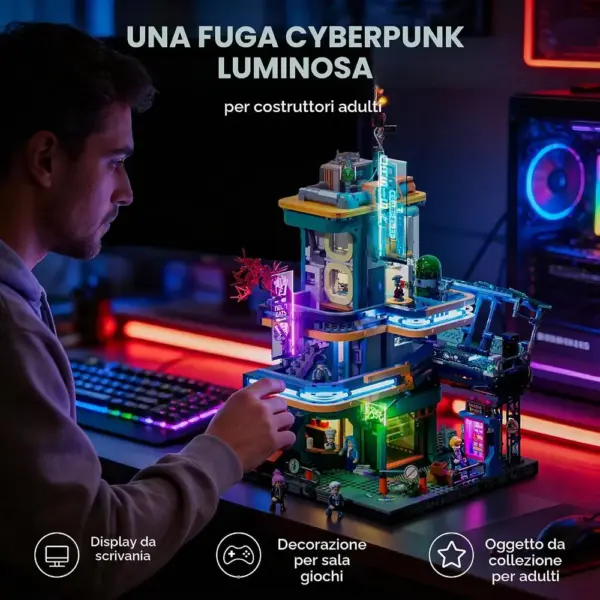 LUMIBRICKS Appartamento cyberpunk - edificio residenziale modulare con 21 effetti di luce — 2 LUMIBRICKS Appartamento cyberpunk - edificio residenziale modulare con 21 effetti di luce — 2
