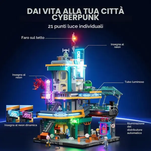 LUMIBRICKS Appartamento cyberpunk - edificio residenziale modulare con 21 effetti di luce — 3 LUMIBRICKS Appartamento cyberpunk - edificio residenziale modulare con 21 effetti di luce — 3