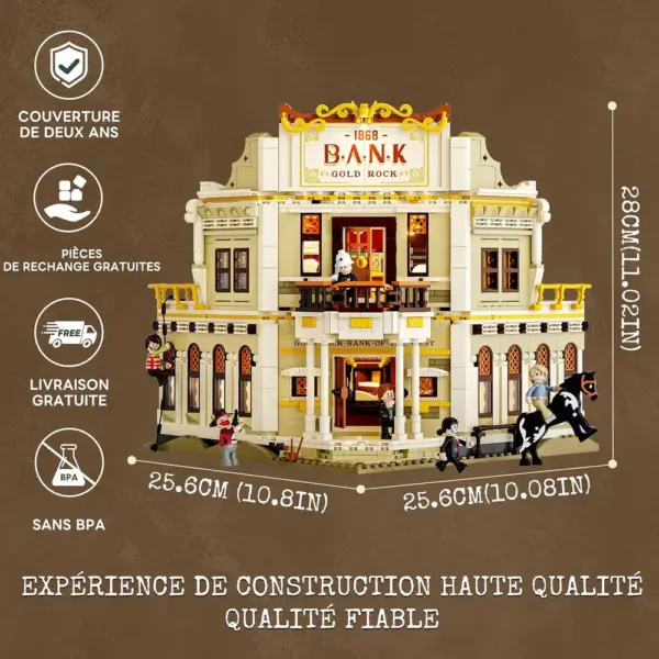 LUMIBRICKS Western Bank Heist - Banque du Far West à construire, 2 875 pièces et 11 LED — 3 LUMIBRICKS Western Bank Heist - Banque du Far West à construire, 2 875 pièces et 11 LED — 3