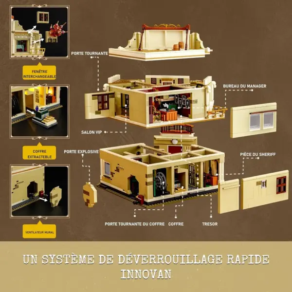 LUMIBRICKS Western Bank Heist - Banque du Far West à construire, 2 875 pièces et 11 LED — 4 LUMIBRICKS Western Bank Heist - Banque du Far West à construire, 2 875 pièces et 11 LED — 4