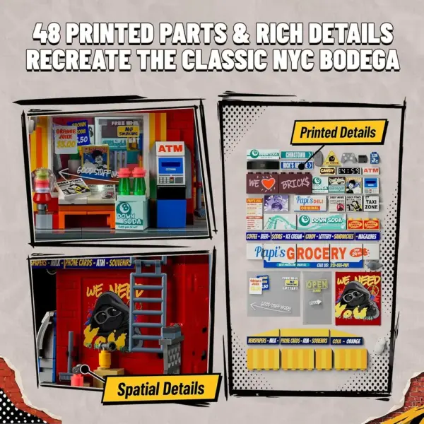 LUMIBRICKS The Bodega 26 - Street Fusion New York corner store with LED lights, 608 pieces — 3 LUMIBRICKS The Bodega 26 - Street Fusion New York corner store with LED lights, 608 pieces — 3