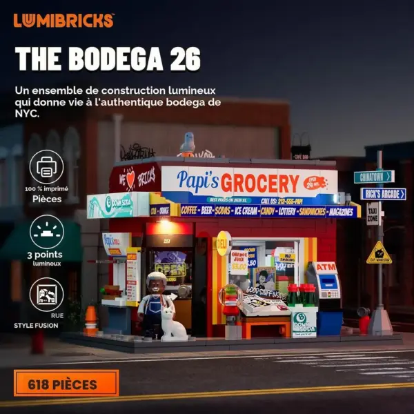 LUMIBRICKS La Bodega - Épicerie de quartier new-yorkaise à construire avec éclairage LED, 618 pièces — 3 LUMIBRICKS La Bodega - Épicerie de quartier new-yorkaise à construire avec éclairage LED, 618 pièces — 3