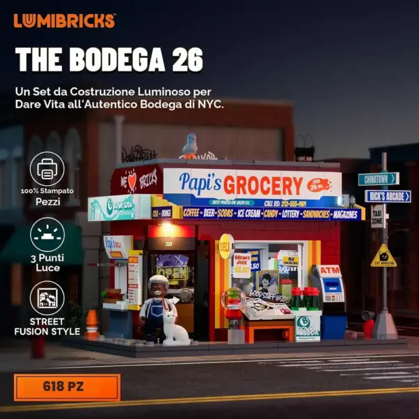 LUMIBRICKS The Bodega - bottega di quartiere newyorkese con illuminazione LED — 2 LUMIBRICKS The Bodega - bottega di quartiere newyorkese con illuminazione LED — 2