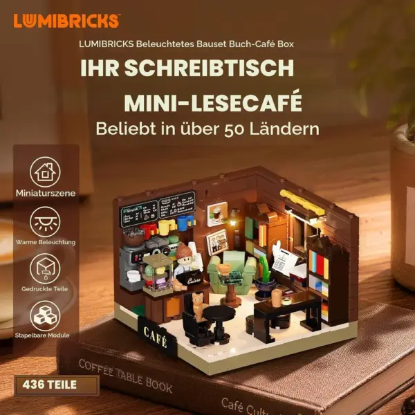 LUMIBRICKS Book-Café Box - Mini-Café mit Leselicht — 2 LUMIBRICKS Book-Café Box - Mini-Café mit Leselicht — 2