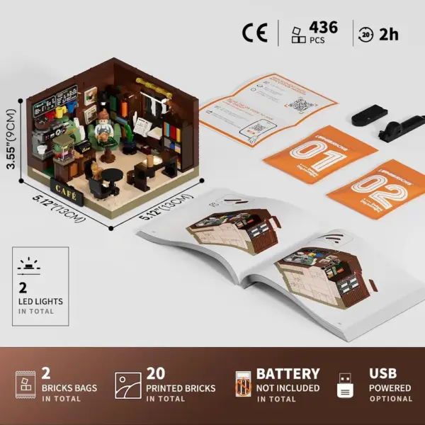 LUMIBRICKS Book-Café Box - Mini-Café mit Leselicht — 5 LUMIBRICKS Book-Café Box - Mini-Café mit Leselicht — 5