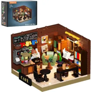 LUMIBRICKS Book-Café Box - Mini café librería iluminado de 16 × 16 — 1