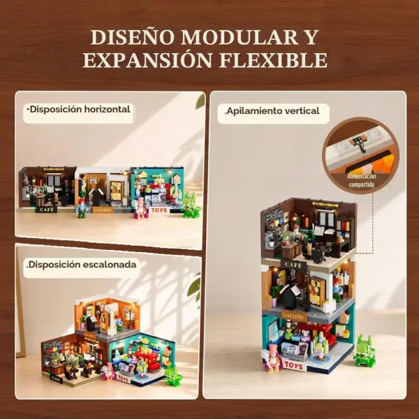 LUMIBRICKS Book-Café Box - Mini café librería iluminado de 16 × 16 — 4 LUMIBRICKS Book-Café Box - Mini café librería iluminado de 16 × 16 — 4