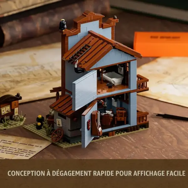 LUMIBRICKS Bureau du shérif - Bâtiment du Far West à construire avec lampes à huile éclairées, 1 240 pièces — 2 LUMIBRICKS Bureau du shérif - Bâtiment du Far West à construire avec lampes à huile éclairées, 1 240 pièces — 2