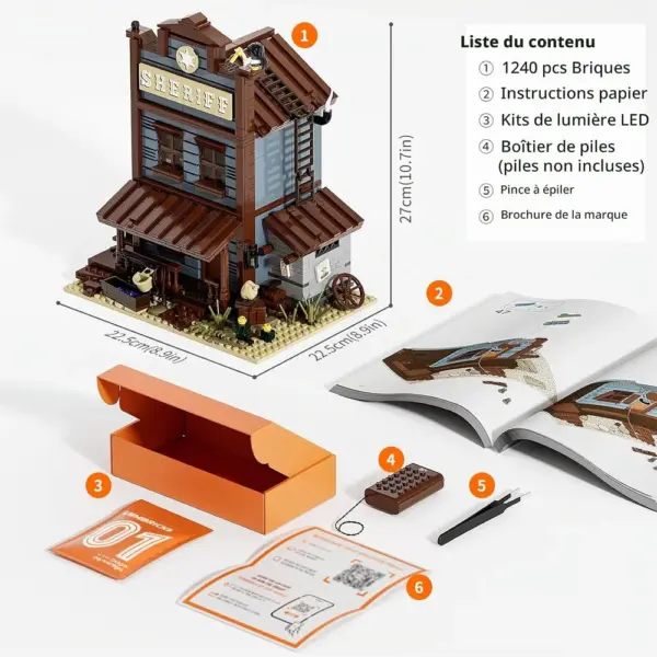 LUMIBRICKS Bureau du shérif - Bâtiment du Far West à construire avec lampes à huile éclairées, 1 240 pièces — 3 LUMIBRICKS Bureau du shérif - Bâtiment du Far West à construire avec lampes à huile éclairées, 1 240 pièces — 3